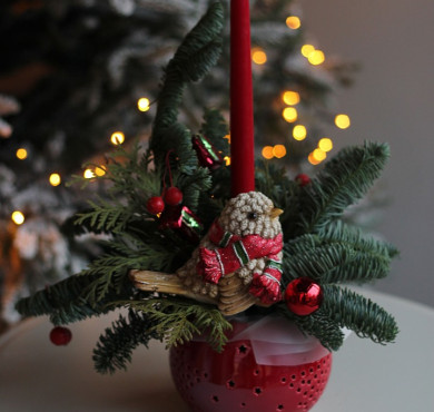 Композиция в керамическом кашпо 