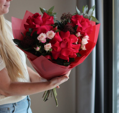 Букет с французскими розами 