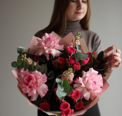 Букет с французскими розами 