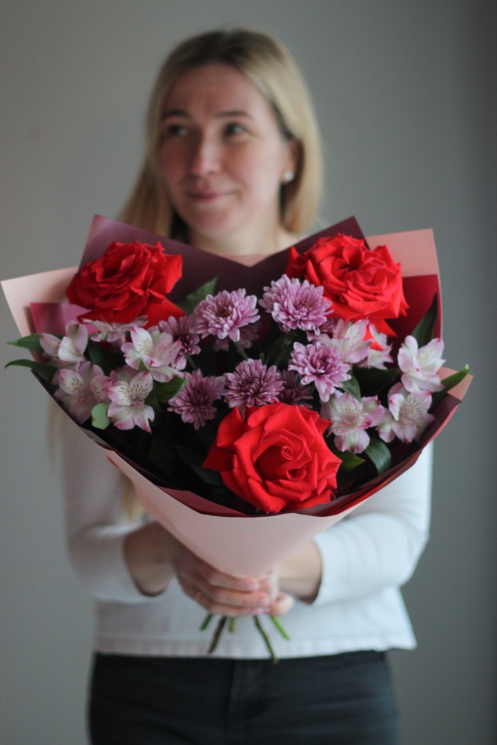 Букет с французскими розами 