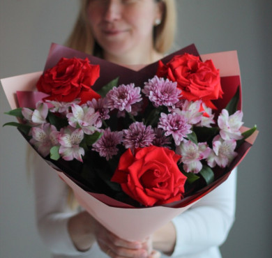 Букет с французскими розами 