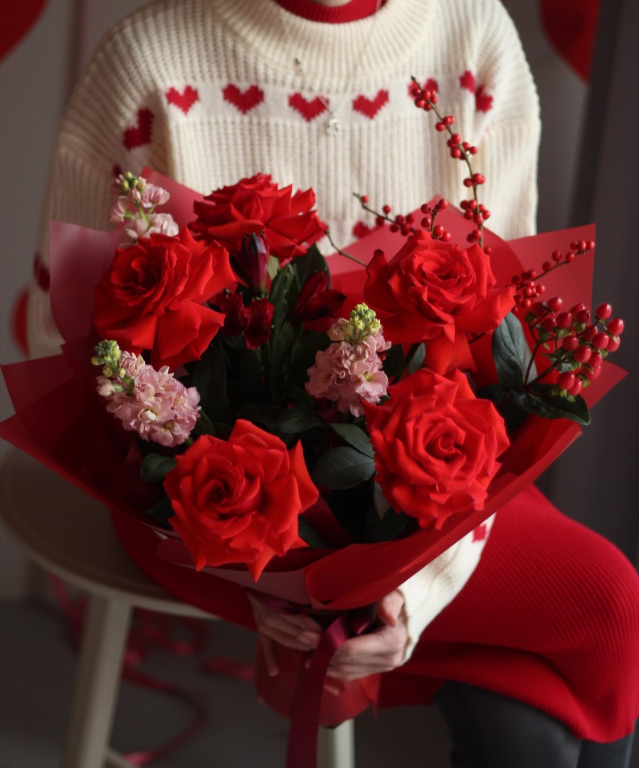 Букет с французскими розами 