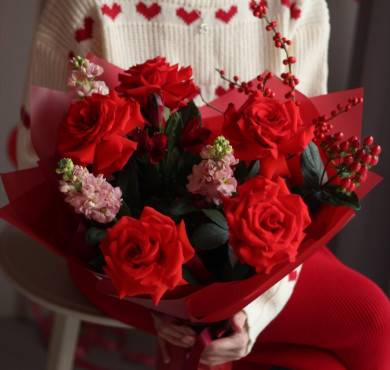 Букет с французскими розами 